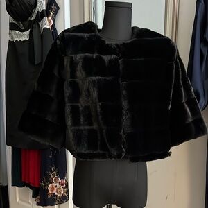 White House Black Market Black Teddy Jacket